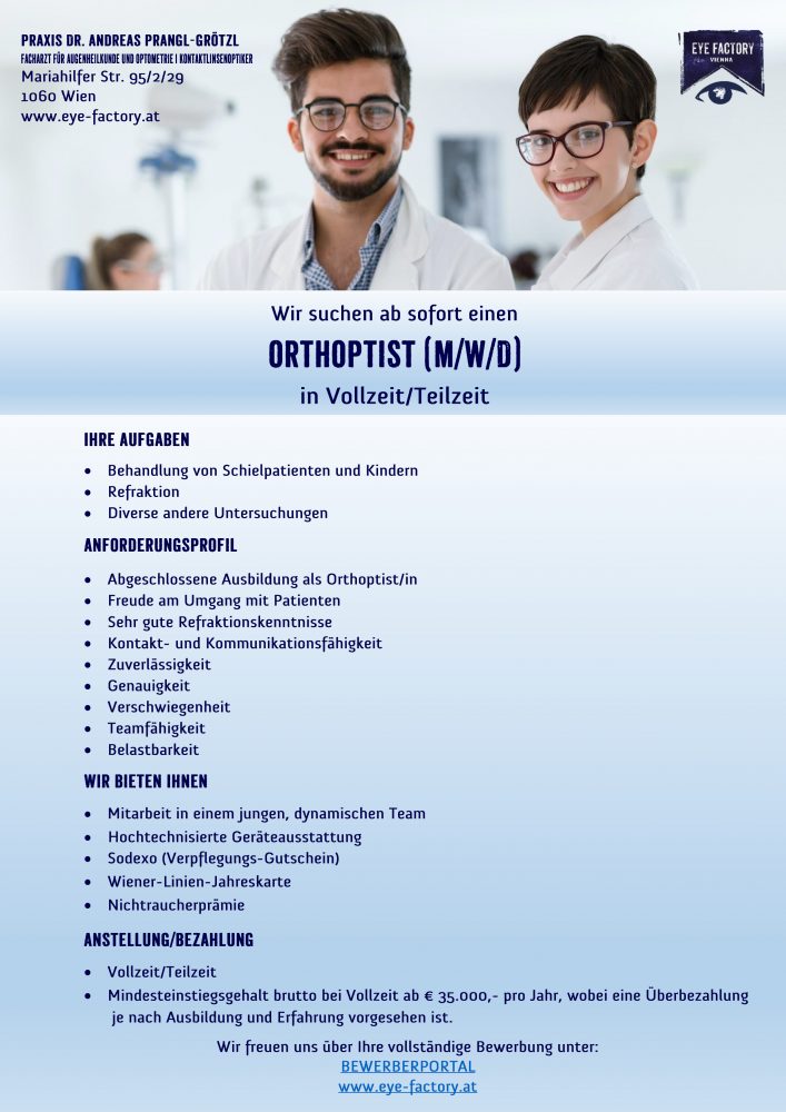 Bewerbung OrthoptistIn