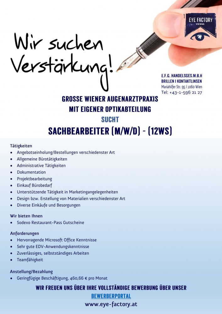 Bewerbung SachbearbeiterIn