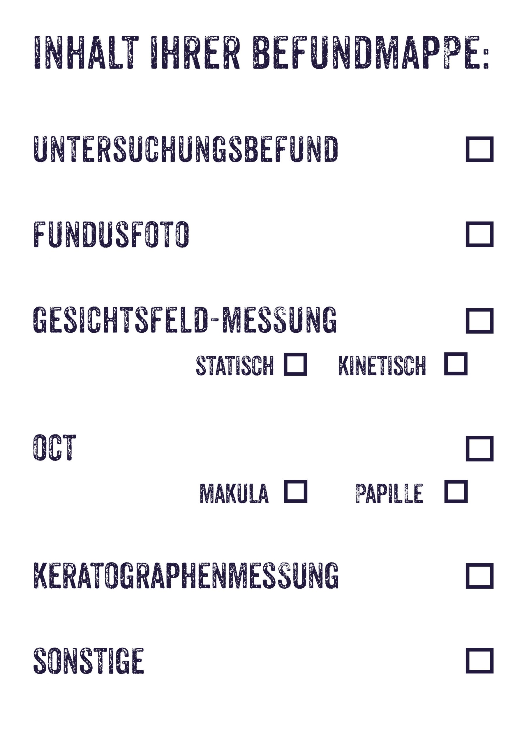 Auswahl Befundmappe